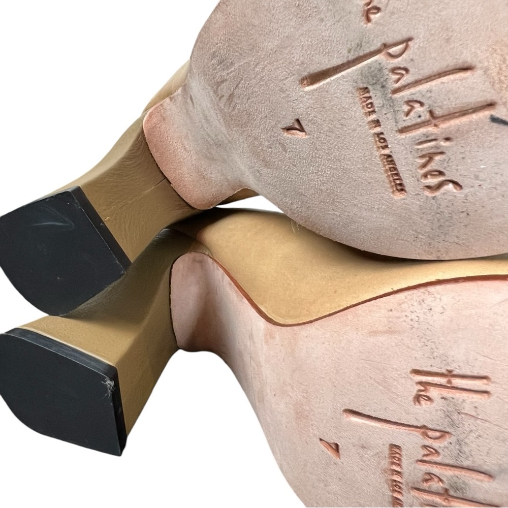 Women's Tan Ankle Booties - Sculpted Block Heel - Picture 11 of 12